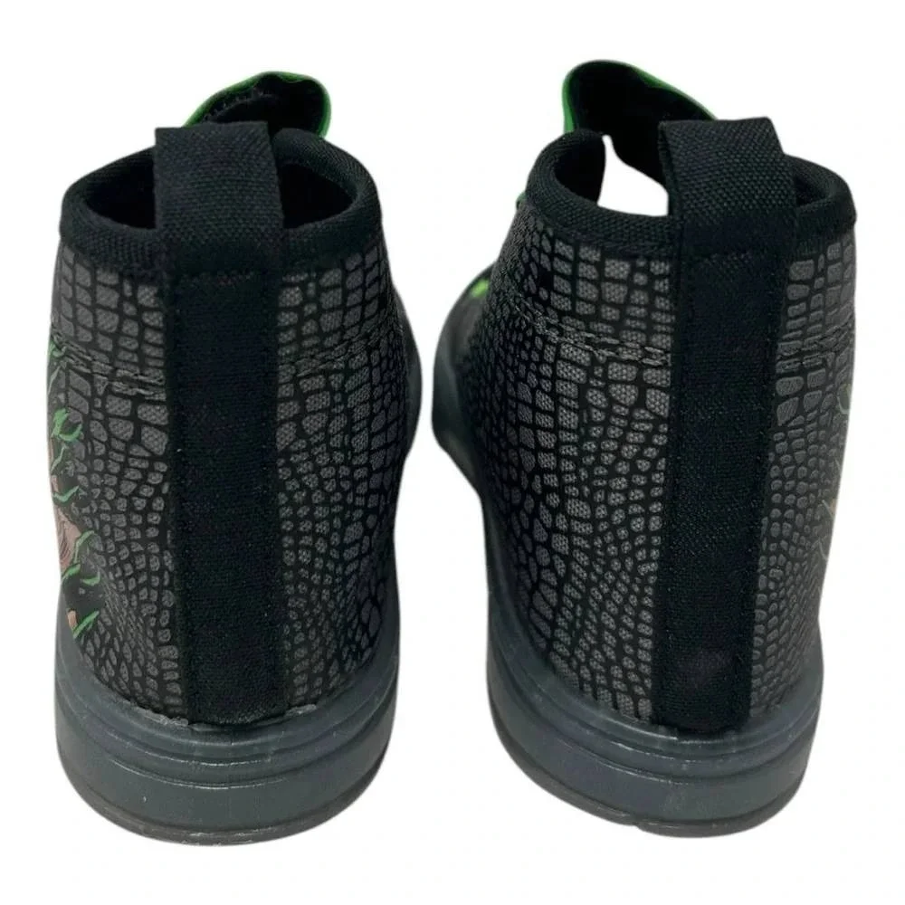 Jurassic World T-Rex Lighted High Top Sneakers Black Green Toddler Size 10